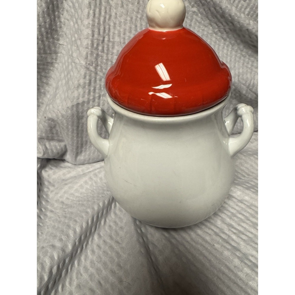Vintage 1940-1960 Thomas Hughes Ironstone China Mustard Jam Pot Red Lid English - Picture 3 of 11